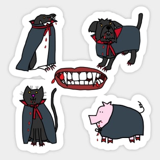 Cute Animals Halloween Horror Vampire Sticker